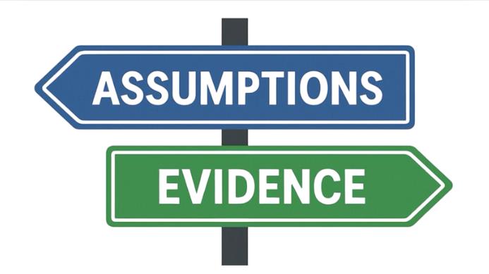 Assumption and Evidence graphic