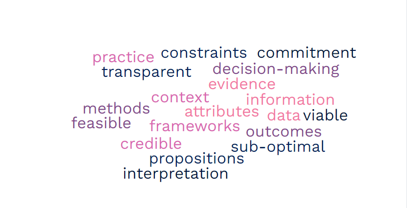 Word cloud on Evidence_frameworks: For Illustrative purpsose only