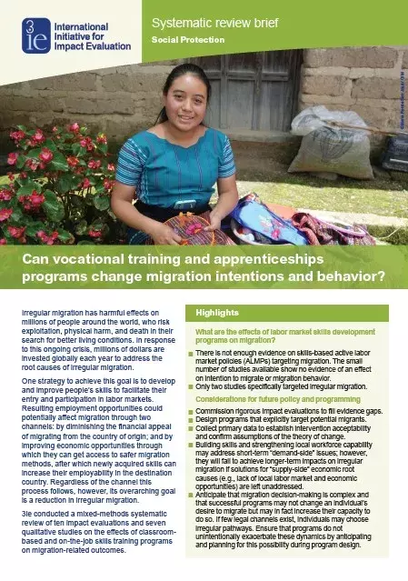 Can vocational training and apprenticeships programs change migration intentions and behavior?